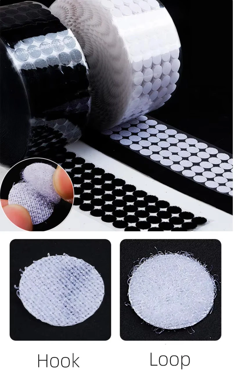 Custom size adhesive hook and loop dots manufacturer China Custom size adhesive hook and loop dots manufacturer China