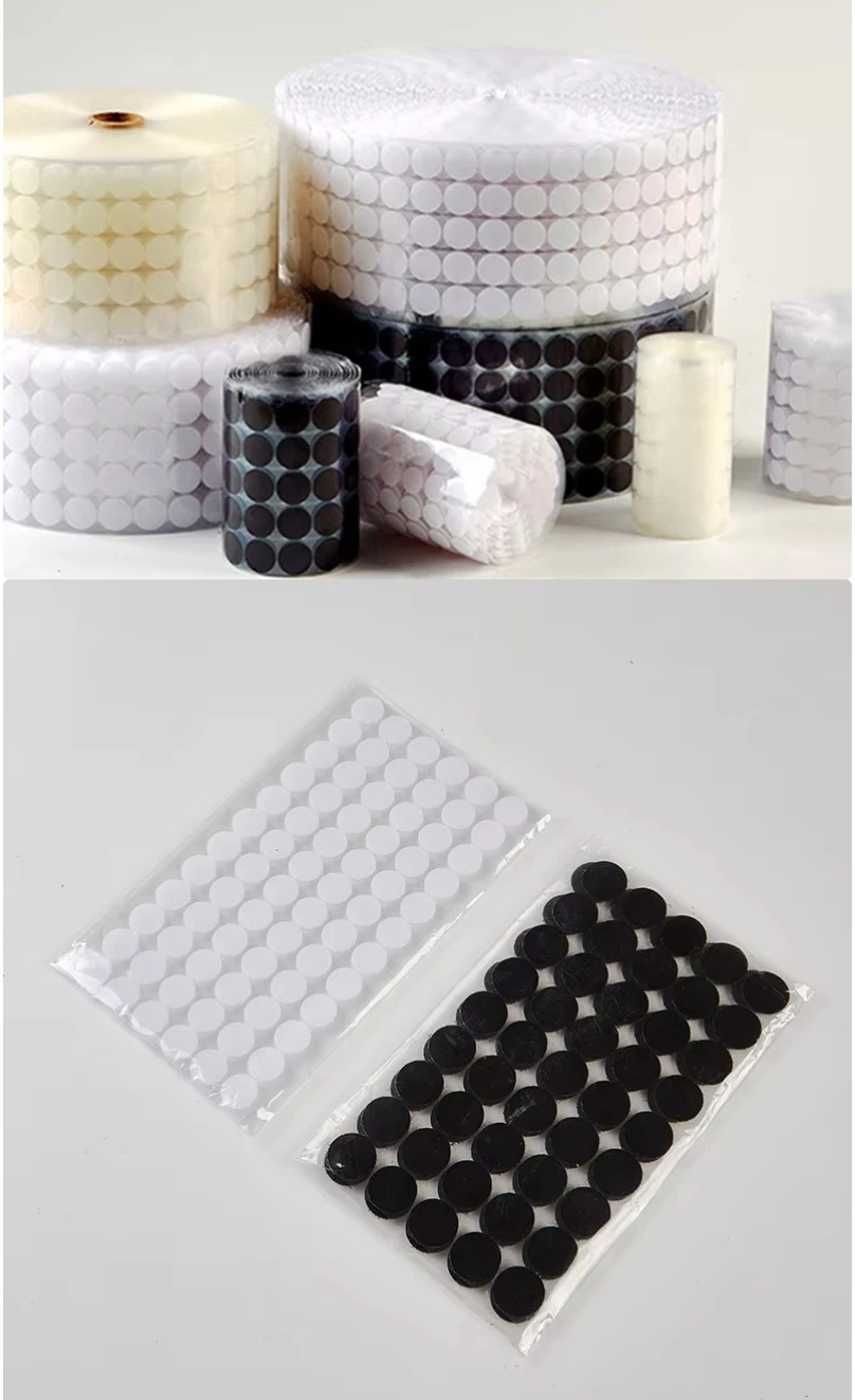 Adhesive hook and loop dots supplier for bags garments and shoes Adhesive hook and loop dots supplier for bags garments and shoes